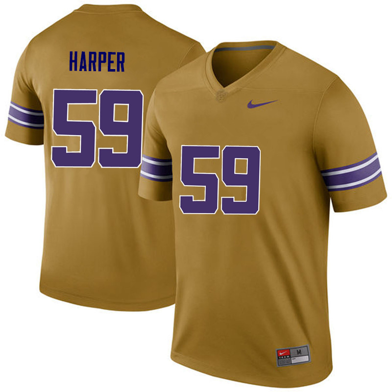Men LSU Tigers #59 Jordan Harper College Football Jerseys Game-Legend - Click Image to Close